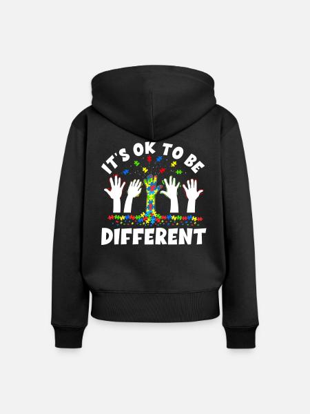 Autismus Bewusstsein - Frauen Premium Bio Zip Hoodie - Schwarz