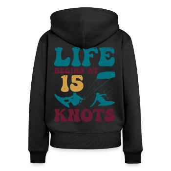 Kitesurfing Gift Kiteboarding Kitesurfer Gesche - Women's Premium Organic Zip Hoodie - black - Back - Julia (174cm)