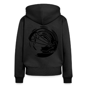 Kitesurf cadeau Kiteboarding Kitesurfer Gesche - Sweat à capuche zippé Premium bio Femme - noir - Dos - Julia (174cm)