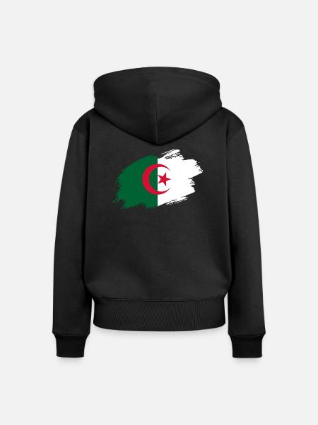 Algerien algerisch Flagge Fahne - Frauen Premium Bio Zip Hoodie - Schwarz