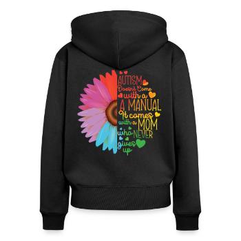 Autismus Bewusstsein - Frauen Premium Bio Zip Hoodie - Schwarz - Hinten - Julia (174cm)