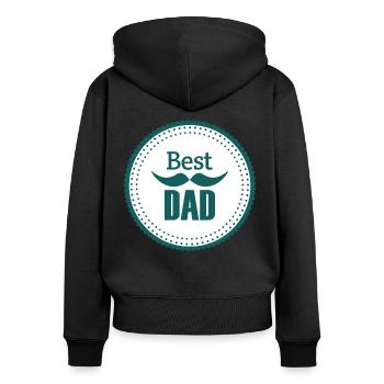 Meilleur papa papa papa papa papa papa papa - Sweat à capuche zippé Premium bio Femme - noir - Dos - Julia (174cm)