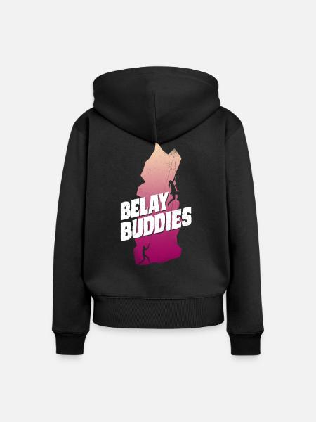 Rock Climbing Climber Belay - Frauen Premium Bio Zip Hoodie - Schwarz