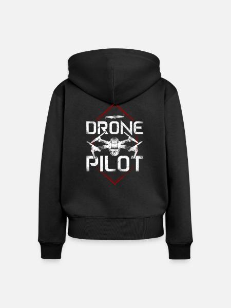 Drone Pilot - Frauen Premium Bio Zip Hoodie - Schwarz