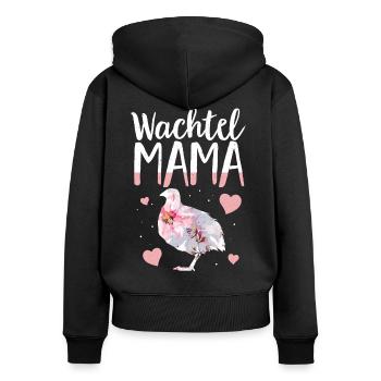 Wachtel Mama Wachtelzüchter Wachteln Geschenk Frau - Frauen Premium Bio Zip Hoodie - Schwarz - Hinten - Julia (174cm)