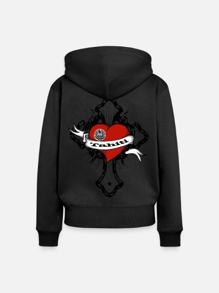 Tahiti - Frauen Premium Bio Zip Hoodie - Schwarz