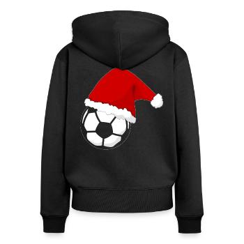 Fußball Weihnachten Sport Geschenk - Frauen Premium Bio Zip Hoodie - Schwarz - Hinten - Julia (174cm)