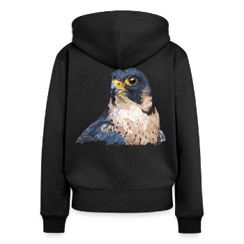 faucon pèlerin - Sweat à capuche zippé Premium bio Femme - noir - Dos - Julia (174cm)