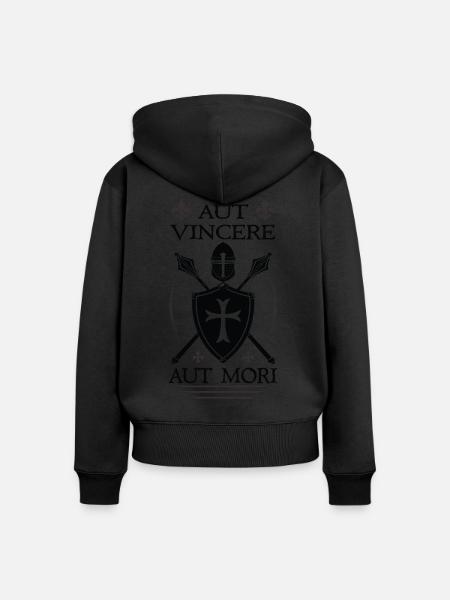 Templerhelm - Frauen Premium Bio Zip Hoodie - Schwarz