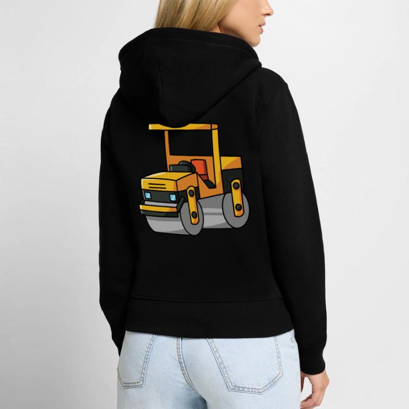 Roller construction site machine construction worker boy Women's Premium Organic Zip Hoodie