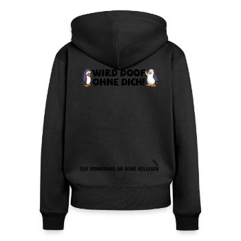Jobwechsel Neuer Job Abschied Abschiedsgeschenk - Frauen Premium Bio Zip Hoodie - Schwarz - Hinten - Julia (174cm)