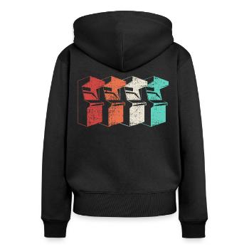 ARCADE GAME AUTOMAT - Sweat à capuche zippé Premium bio Femme - noir - Dos - Julia (174cm)