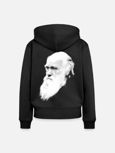 Darwin - Frauen Premium Bio Zip Hoodie - Schwarz