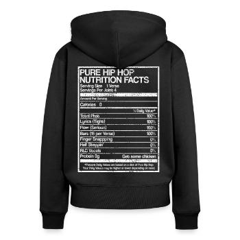 Hip hop - Sweat à capuche zippé Premium bio Femme - noir - Dos - Julia (174cm)