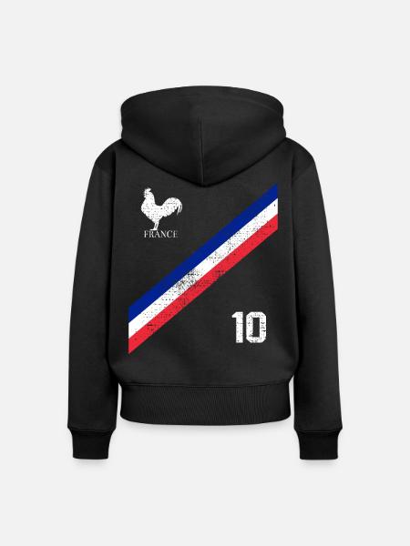 Frankreich Trikot - Frauen Premium Bio Zip Hoodie - Schwarz