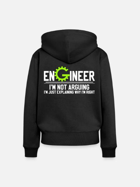 Zahnrad Ingenieur - Frauen Premium Bio Zip Hoodie - Schwarz
