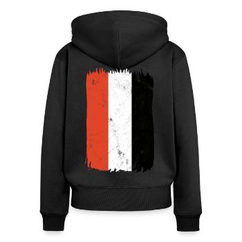 Jemen Jemen Jemen - Frauen Premium Bio Zip Hoodie - Schwarz - Hinten - Julia (174cm)