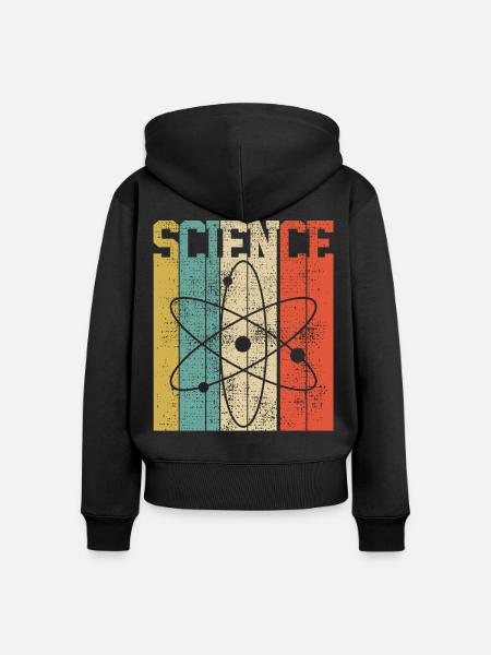 SCIENCE ATOM - Frauen Premium Bio Zip Hoodie - Schwarz