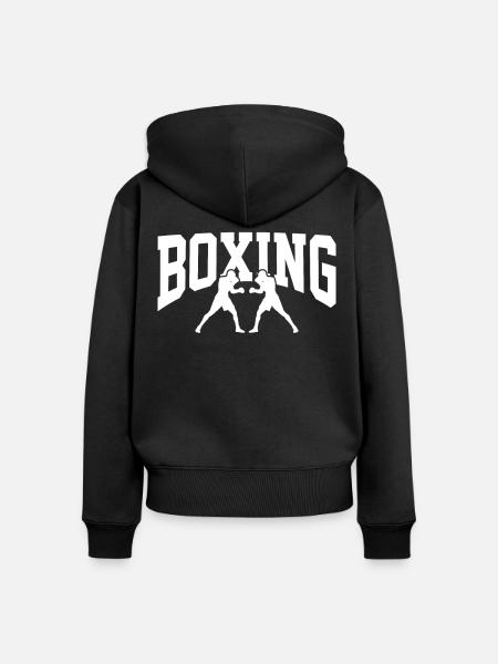 Boxen Kampf - Frauen Premium Bio Zip Hoodie - Schwarz