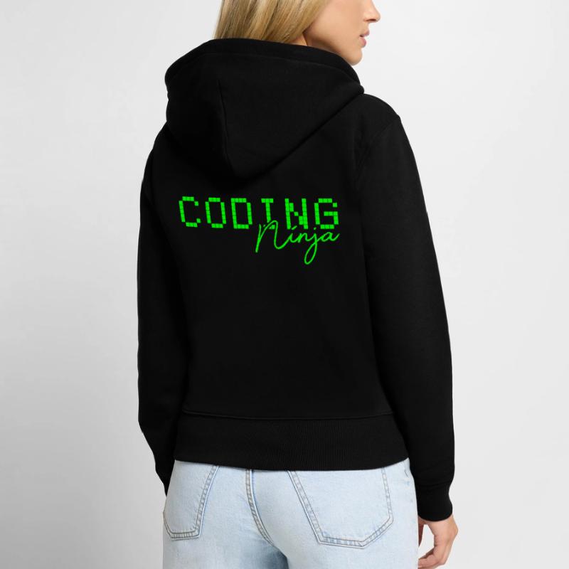Code Coding Ninja Women's Premium Organic Zip Hoodie