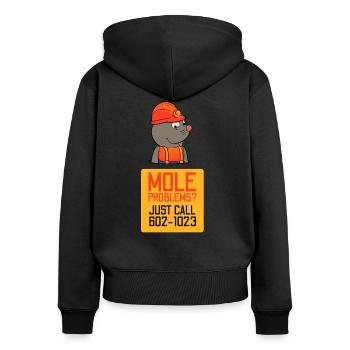 Mole problems - Women's Premium Organic Zip Hoodie - black - Back - Julia (174cm)