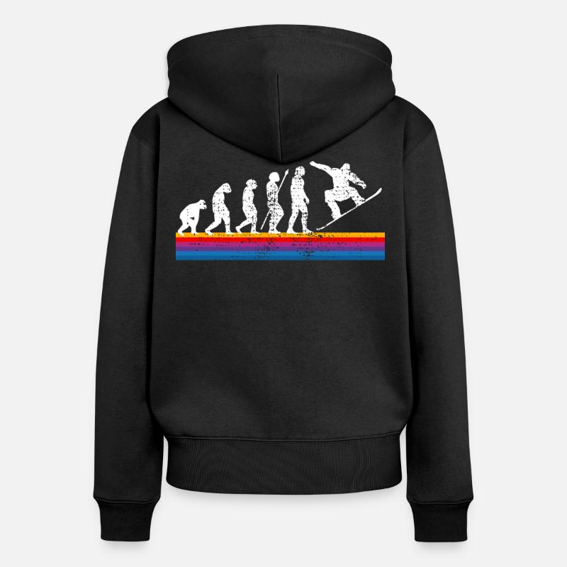 Evolution du snowboard - Sweat à capuche zippé Premium bio Femme - noir