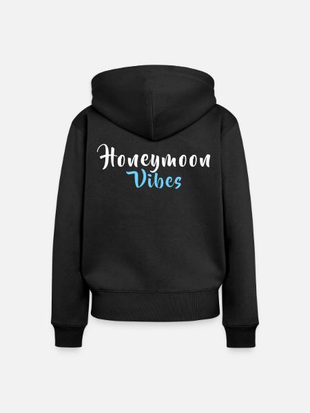 HONEYMOON SHIRT - Frauen Premium Bio Zip Hoodie - Schwarz
