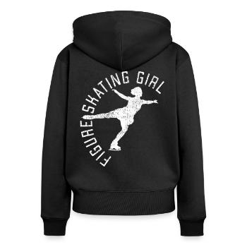 Eiskunstlaeuferin Eiskunstlauf Eiskunstlaufen - Frauen Premium Bio Zip Hoodie - Schwarz - Hinten - Julia (174cm)