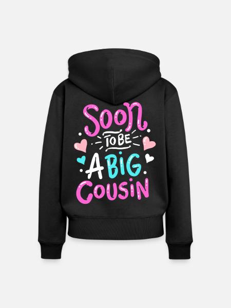 Großer Cousin - Frauen Premium Bio Zip Hoodie - Schwarz