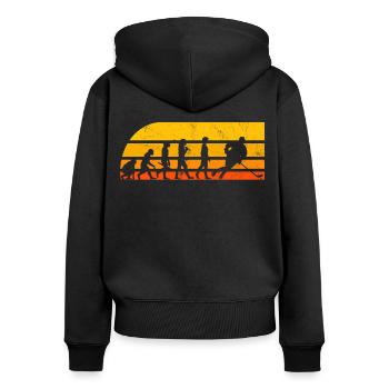 Développement de hockey - Sweat à capuche zippé Premium bio Femme - noir - Dos - Julia (174cm)
