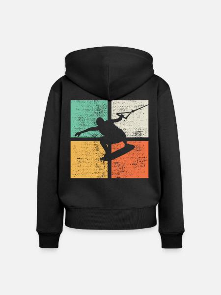 Wakeboarding Wakeboarding - Frauen Premium Bio Zip Hoodie - Schwarz