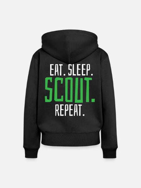 Scout Scouting - Frauen Premium Bio Zip Hoodie - Schwarz