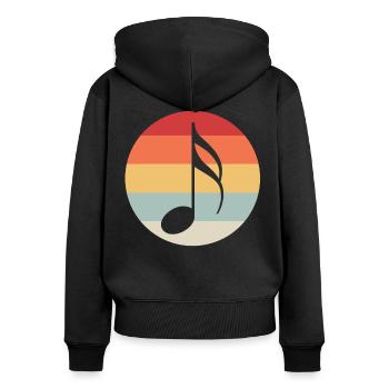 musical note - Women's Premium Organic Zip Hoodie - black - Back - Julia (174cm)