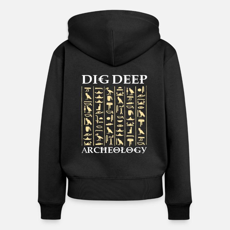 dig texture archeology discover gift - Women's Premium Organic Zip Hoodie - black