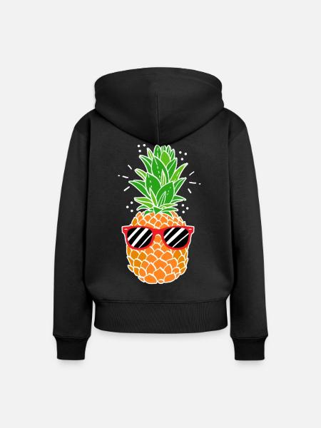 Ananas - Frauen Premium Bio Zip Hoodie - Schwarz