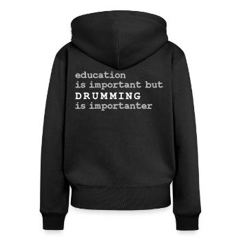 Drums - Women's Premium Organic Zip Hoodie - black - Back - Julia (174cm)