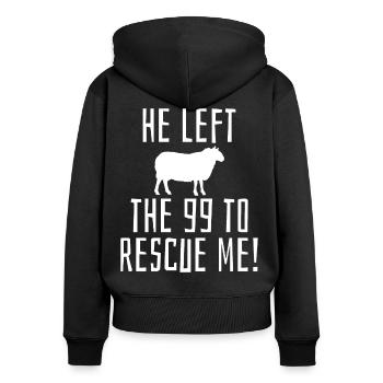 Bibel religiöser Christ - Frauen Premium Bio Zip Hoodie - Schwarz - Hinten - Julia (174cm)