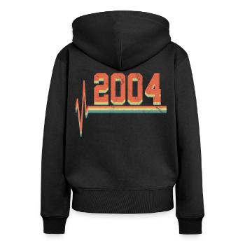 2004 - Women's Premium Organic Zip Hoodie - black - Back - Julia (174cm)