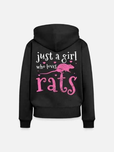 Ratte Ratten - Frauen Premium Bio Zip Hoodie - Schwarz