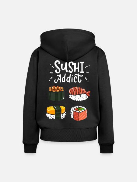 Sushi - Frauen Premium Bio Zip Hoodie - Schwarz