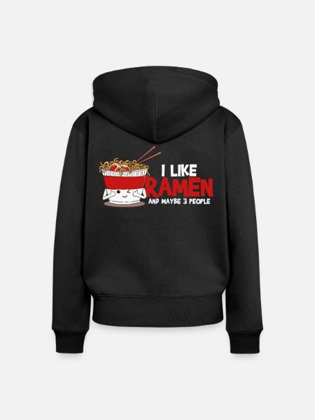 ramen - Frauen Premium Bio Zip Hoodie - Schwarz