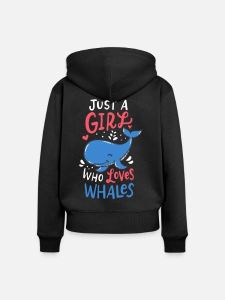 whales - Frauen Premium Bio Zip Hoodie - Schwarz