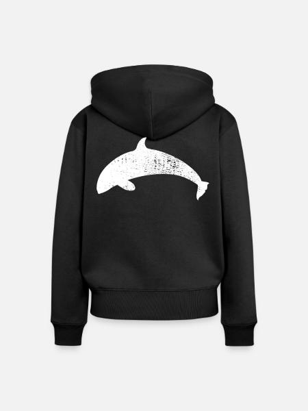 Orca - Frauen Premium Bio Zip Hoodie - Schwarz