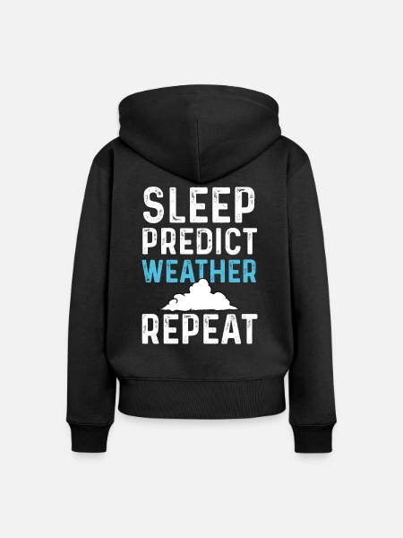 Wetter Meteorologe - Frauen Premium Bio Zip Hoodie - Schwarz