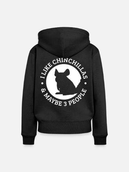 Chinchilla - Frauen Premium Bio Zip Hoodie - Schwarz