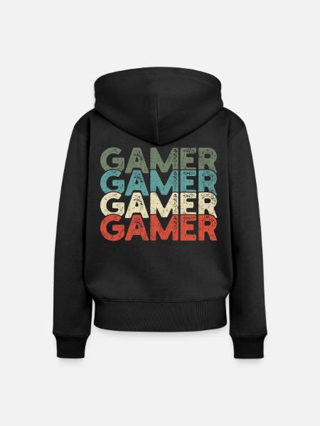 Gamer Gaming - Frauen Premium Bio Zip Hoodie - Schwarz