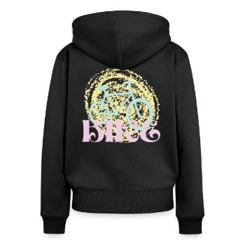 VÉLO - VÉLO - VÉLO - CYCLISTE - VÉLO - Sweat à capuche zippé Premium bio Femme - noir - Dos - Julia (174cm)