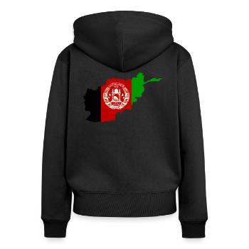 Afghanistan Nationalstolz Flagge für Patrioten - Frauen Premium Bio Zip Hoodie - Schwarz - Hinten - Julia (174cm)