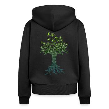 Tree of Bicycle Chains - Women's Premium Organic Zip Hoodie - black - Back - Julia (174cm)