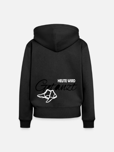 Heute wird getanzt - Frauen Premium Bio Zip Hoodie - Schwarz